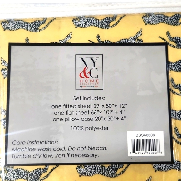 NY & Co. Home Collection Leaping Leopard Spot On 3 Pc Microfiber Sheets Twin XL - Picture 4 of 8